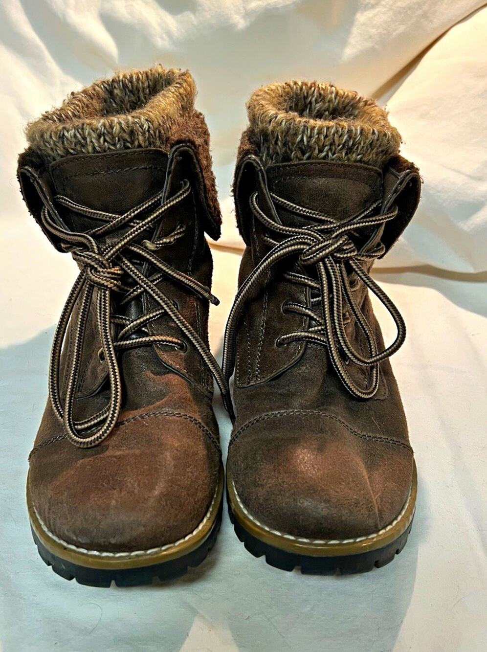 Cliffs by White Mountain Penfield Brown Lace Up Ankle Boots Women's Size 8M